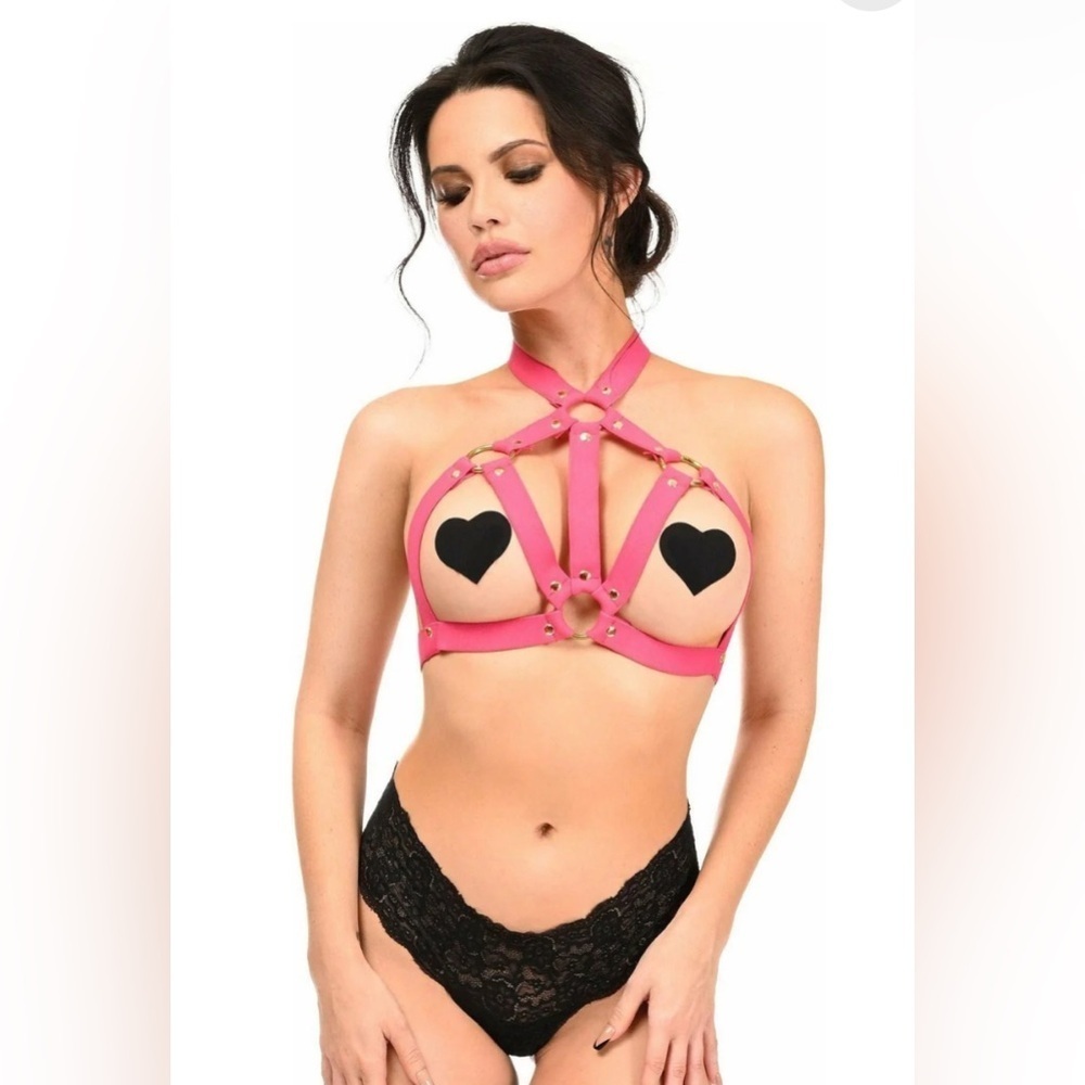🦋B2G1🦋DAISY CORSETS Boxed Stretchy Body Harness W/ Gold Hardware | ONE SIZE |